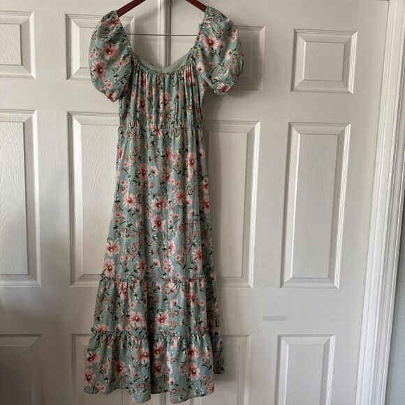 Womens Small Floral Milkmaid Dress Cottagecore Boho Coquette Soft Girl Style - Picture 9 of 16